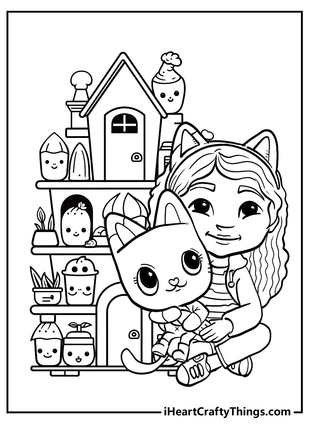 Gabby’s Dollhouse Coloring Pages - HappyAllKids.com