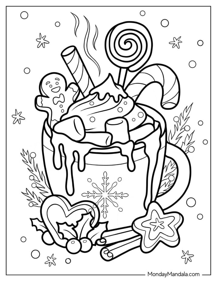 20 Hot Chocolate Coloring Pages (Free PDF Printables)