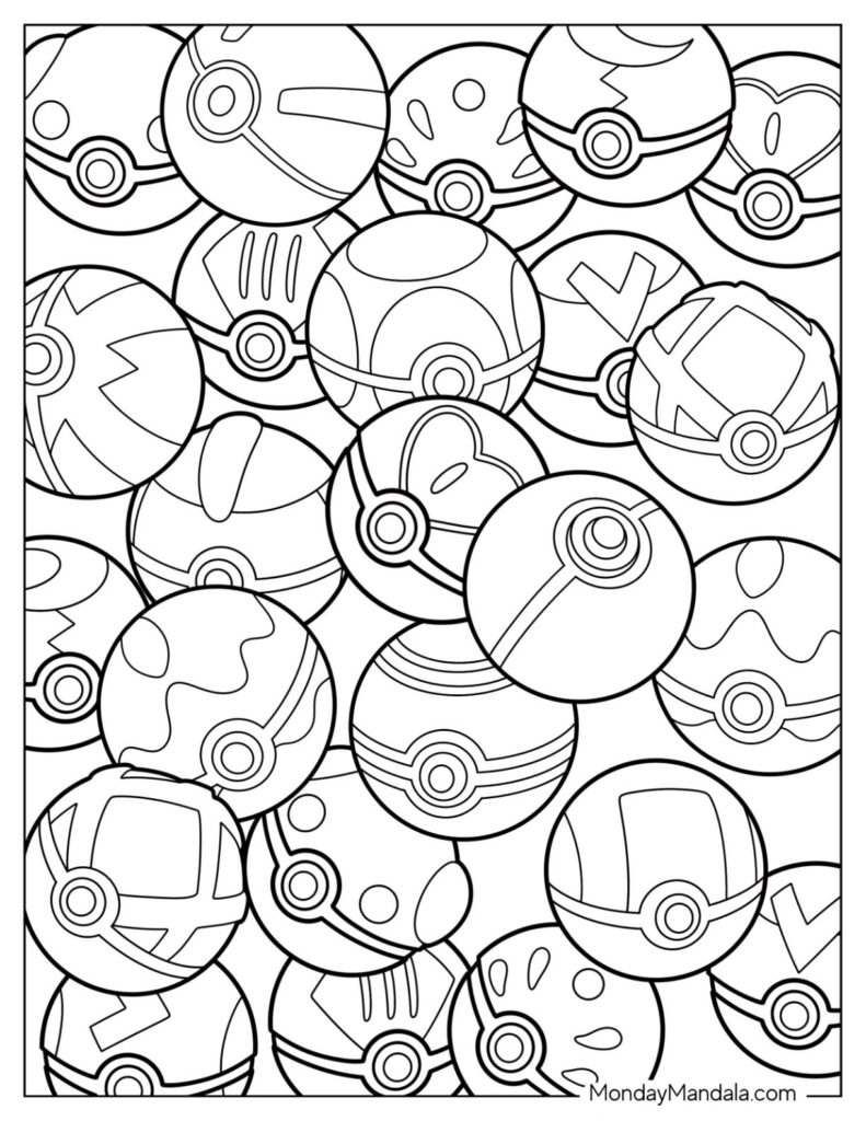 22 Pokéball Coloring Pages (Free PDF Printables) - HappyAllKids.com