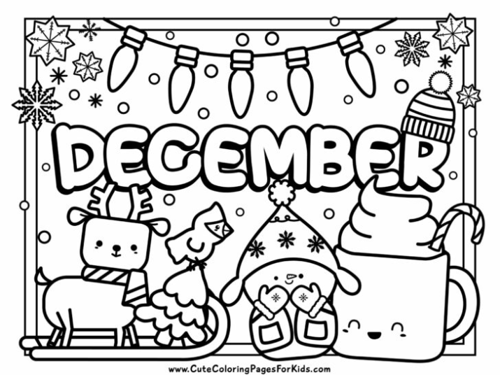 December Coloring: 4 Free Printables