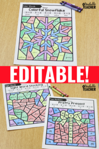 Editable Christmas Color by Code Activities - A Teachable Teacher