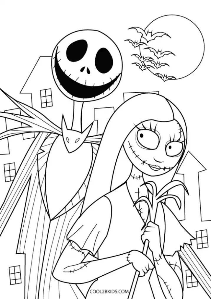 Free Printable Nightmare Before Christmas Coloring Pages For Kids