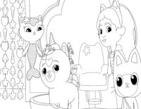 Gabbys Dollhouse Coloring Page Download in Mercat's Spa