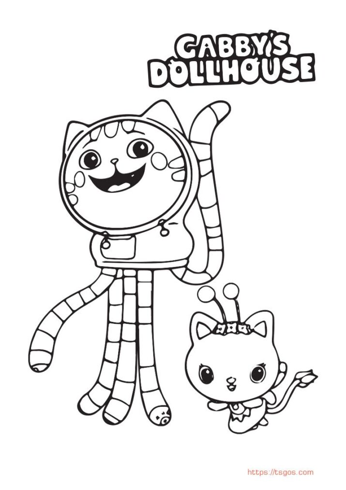 HD Printable Free Gabby Dollhouse Coloring Page For Kids