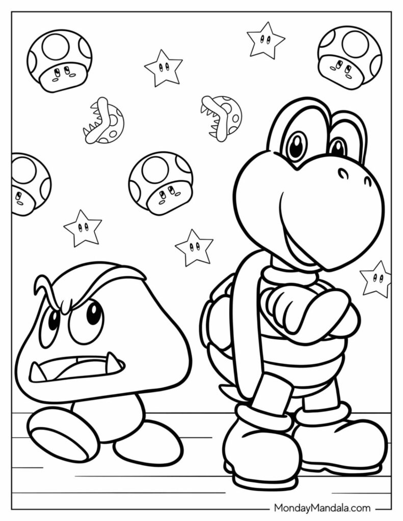 20 Goomba Coloring Pages (Free PDF Printables) - HappyAllKids.com