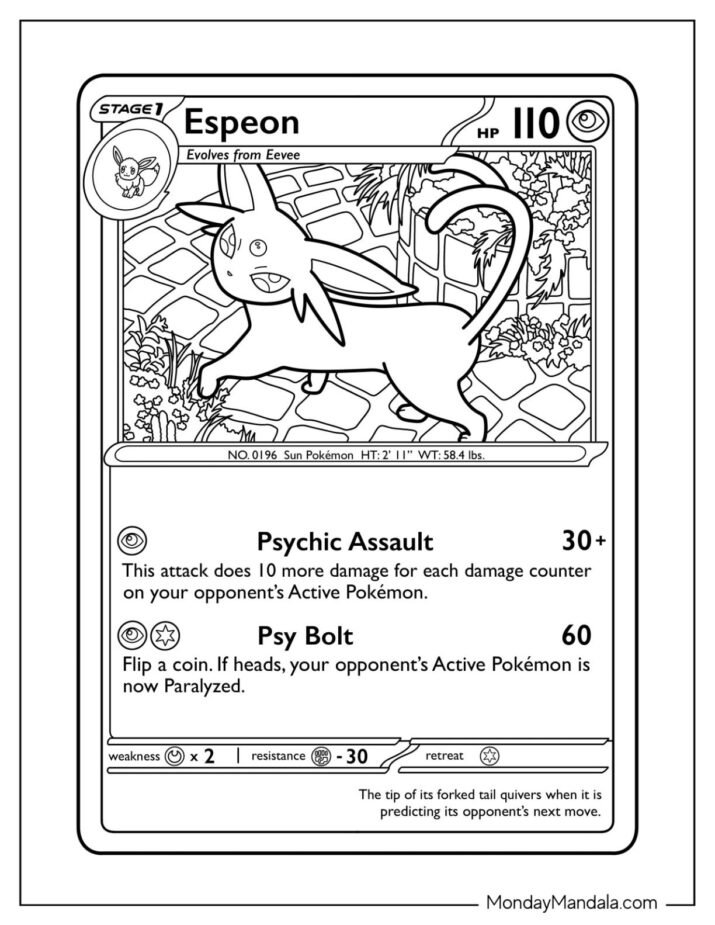 22 Espeon Coloring Pages (Free PDF Printables)