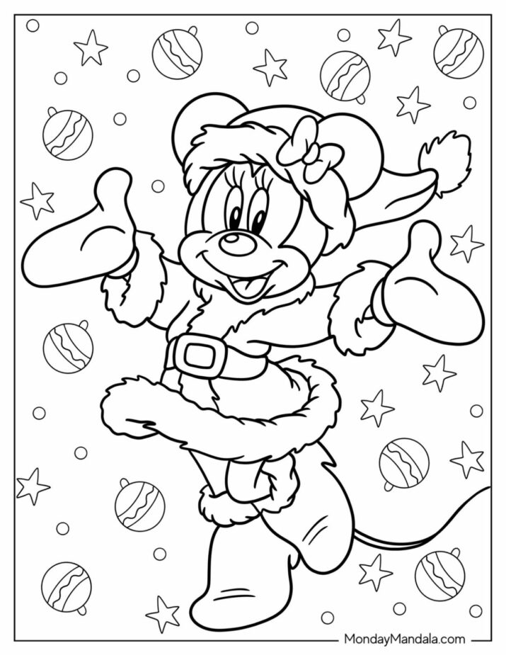 24 Disney Christmas Coloring Pages (Free PDF Printables)