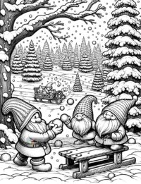50 Christmas Gnomes Coloring Pages - Instant Download - Printable PDF