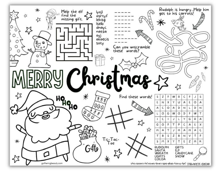 Christmas Coloring Activities For Kids - Free Printable — Gathering Beauty