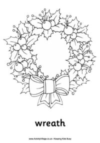 Christmas Wreath Colouring Page 2