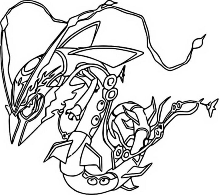 Coloring page Mega Evolved Pokémon : Mega Rayquaza 384 384