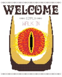 Cross Stitch Pattern -- Welcome, simply walk in 8x10 counted cross stitch for housewarming, now witih bonus mini