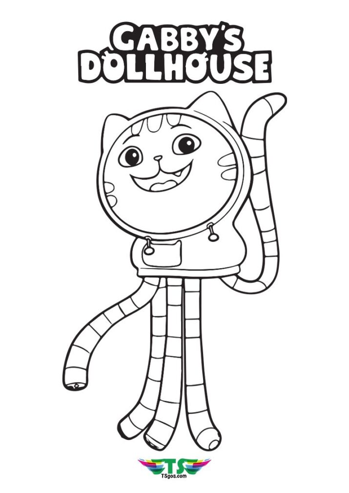 DJ Catnip Gabby Dollhouse Coloring Page For Kids