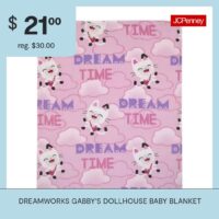 Dreamworks Gabby's Dollhouse Baby Blanket | Pink | One Size | Baby Bedding + Coordinates Baby Blankets | Applique