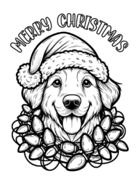 Free Christmas Dog Coloring Pages for Kids