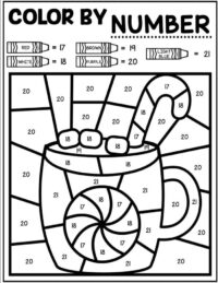 Free Winter Color By Number Coloring Pages
