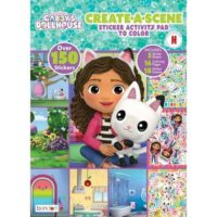 Gabby's Dollhouse Create a Scene Sticker Book,34 Pages with 5 Sticker Sheets