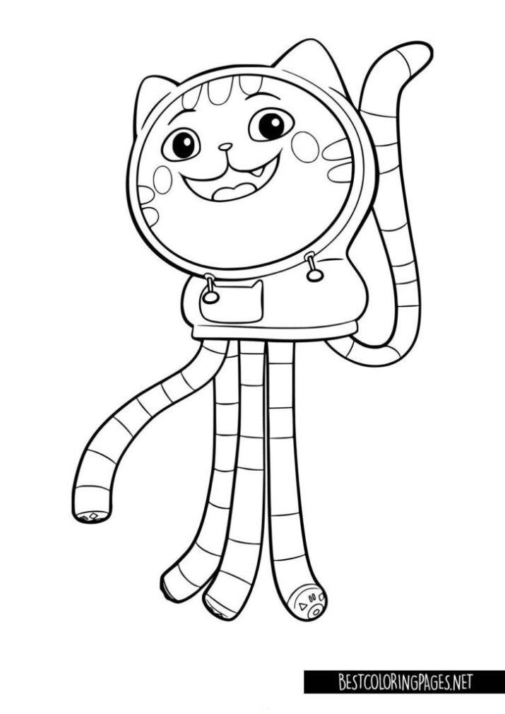 Gabbys Dollhouse DJ Catnip coloring page - Free printable coloring pages