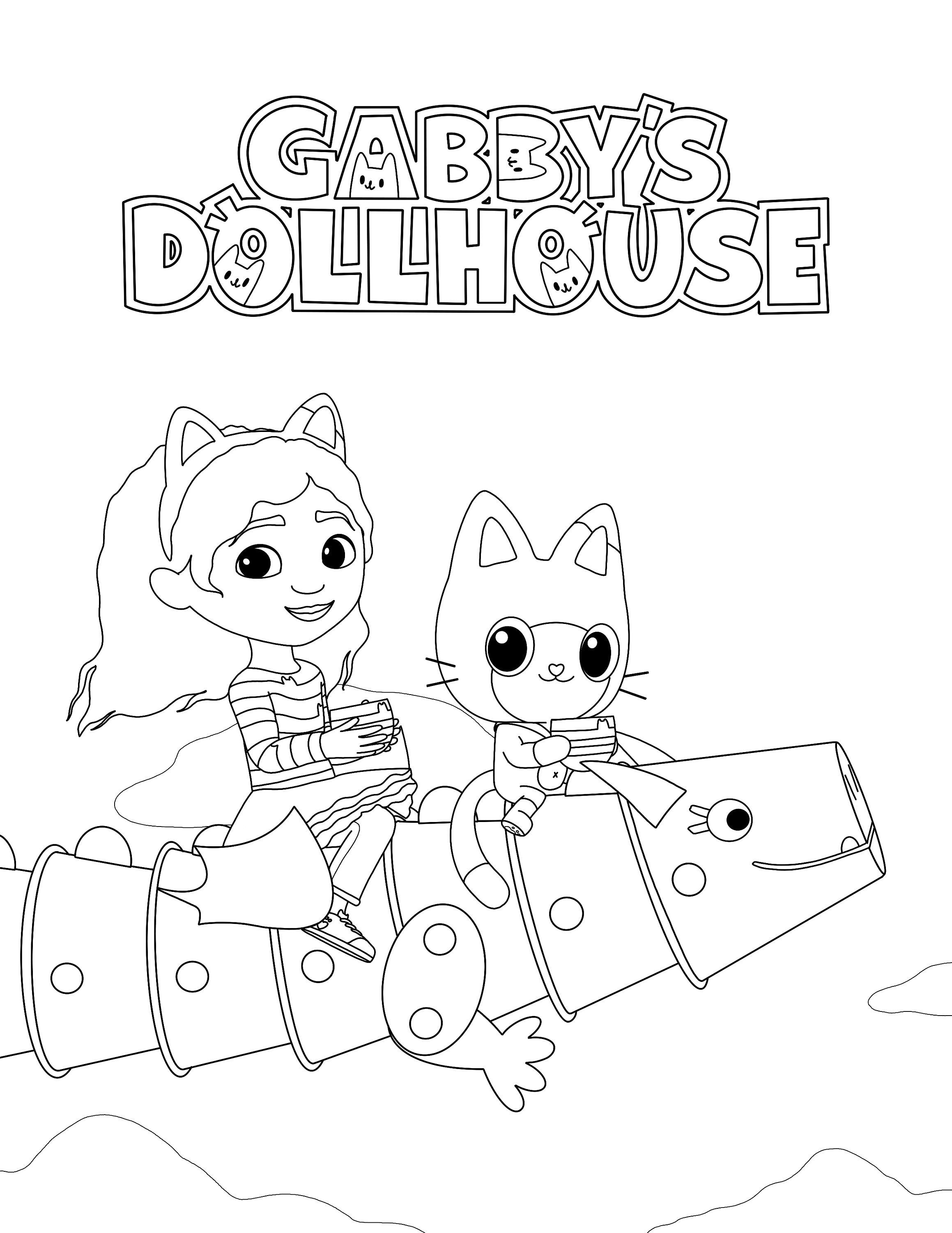 Gabbys Dollhouse Paper Cup Dragon digital download coloring sheet ...