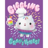 Girl's Gabby's Dollhouse Cakey Cat Giggling Grapevines! T-Shirt - Purple Berry - X Small