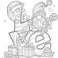 Love Gnome Coloring Pages