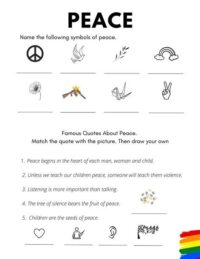 Peace Worksheet