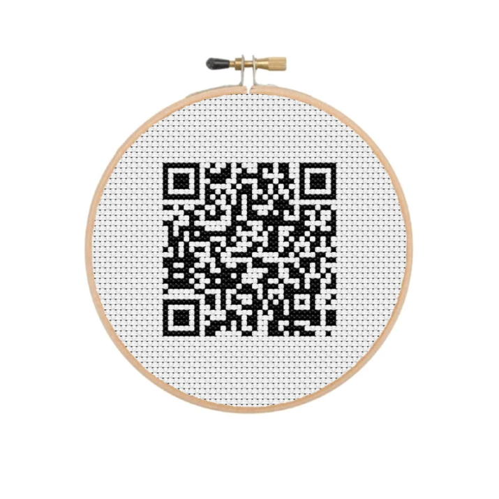 Rickroll QR code Cross Stitch Pattern