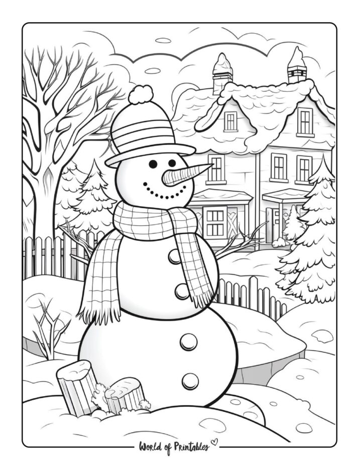 Snowman Coloring Pages Free