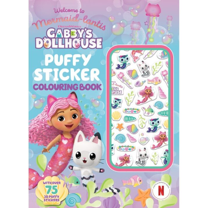 Welcome to Mermaid-lantis: Dream Works Gabby's Dollhouse Puffy Sticker Colouring Book