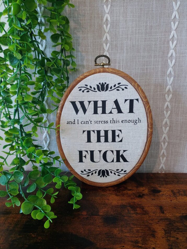 What the Fuck Wall Decor / Funny Home Decor / Faux Embroidery / Faux Cross Stitch / Funny Wall Decor / Vulgar Home Decor / Profane Decor