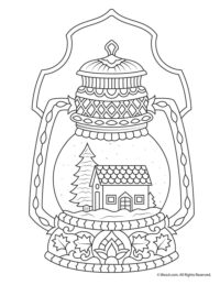 Winter Snow Globe Adult Coloring Page | Woo! Jr. Kids Activities : Children's Publishing
