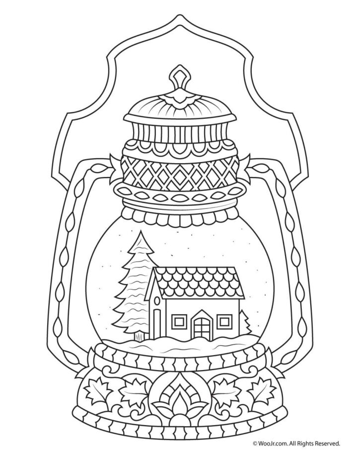 Winter Snow Globe Adult Coloring Page | Woo! Jr. Kids Activities : Children's Publishing