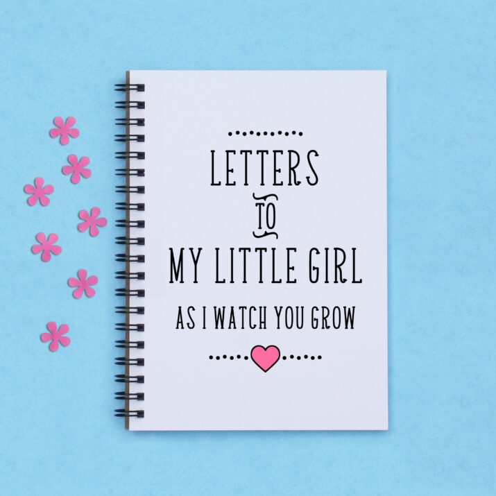 "baby shower gift, Letters to My Little Girl... 5"x 7" Journal, notebook, diary, memory book, scrapbook, letters to child, growing up, gift"