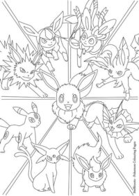 +10 Eevee And Evolutions Coloring Pages