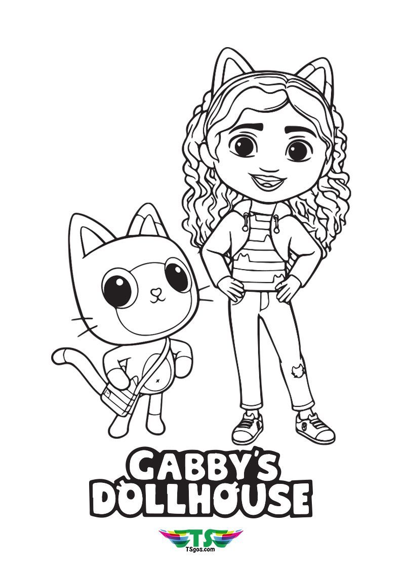 110+ Gabby’s Dollhouse Coloring Pages 31 - HappyAllKids.com