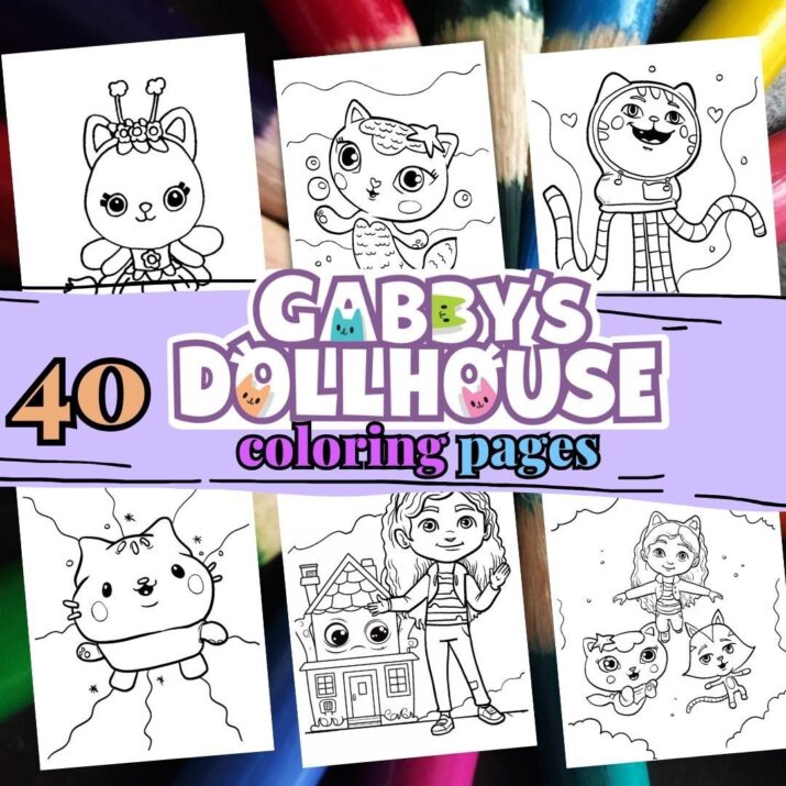 40 GABBY DOLLHOUSE Coloring Pages. Cartoon coloring book for kids. Printable coloring pages for kids. Printable coloring pages