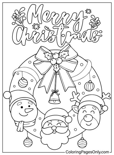 81 Cute Christmas Coloring Pages - ColoringPagesOnly.com - HappyAllKids.com