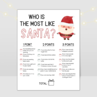 Christmas 2022 Printable Game, Who Is the Most Like Santa, Christmas Games Printable, Winter Holiday Game Great for Office Party