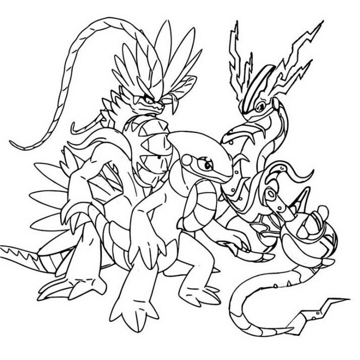 Coloring page Pokémon Scarlet and Violet : Cyclizar - Miraidon - Koraidon 16