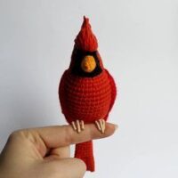 Crochet Cardinal Red bird PATTERN Tutorial PDF Christmas tree ornament DIY Realistic bird Amigurumi toy stuffed animal St.Louis Cardinals