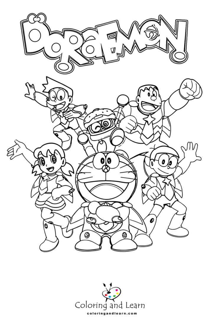 Doraemon Coloring Pages  - coloringandlearn.com