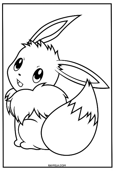 Free & Easy To Print Eevee Coloring Pages - Happyallkids.com