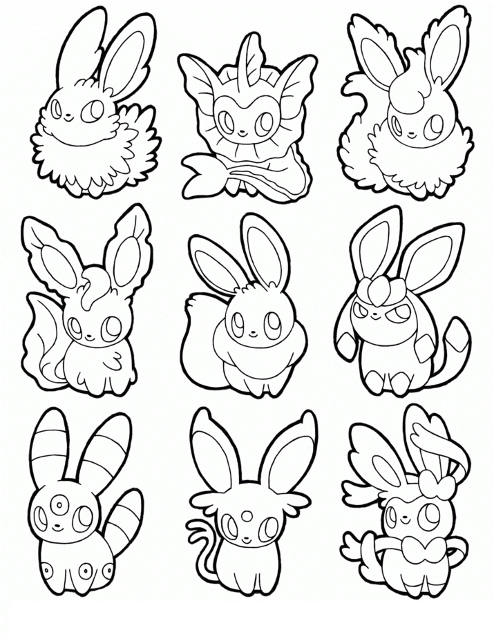 Eeveelutions Coloring Page Free. Pokemon Coloring Page, Pokemon Coloring Sheets, Free Coloring Page - Coloring Nation Pages