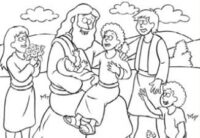 Free Coloring Page: Jesus and the Children