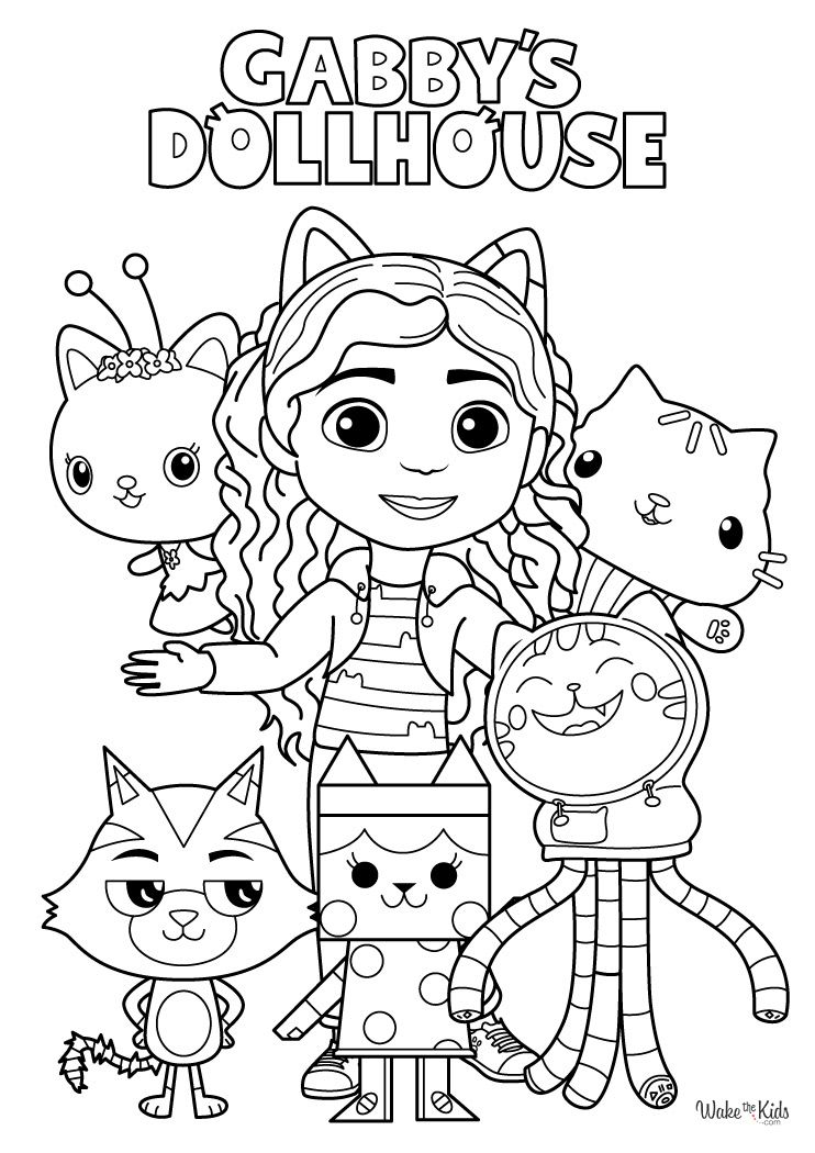 Free Gabby's Dollhouse Coloring Pages (Printable PDFs) | WakeTheKids ...