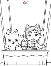 Free PDF printables of Gabby’s dollhouse, coloring pages