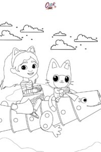 Fun and free Gabby’s dollhouse, coloring pages for kids
