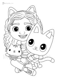 Gabby, Cakey and Pandy Paws Coloring Page - Free Printable Coloring Pages