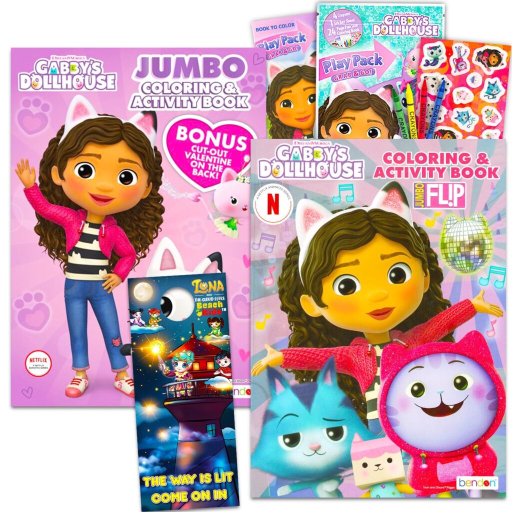 Dreamworks Gabby's Dollhouse Coloring and Activity Books Set - Bundle ...