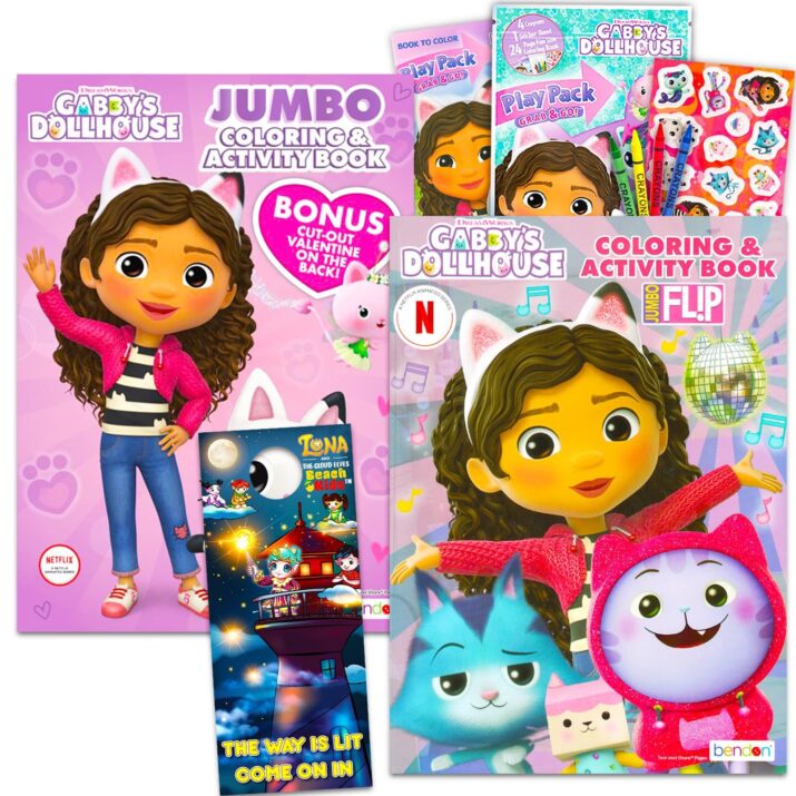 Gabby's Dollhouse Coloring and Activity Books Set - Bundle with 2 Gabby's Dollhouse Coloring Books Plus Gabby's Dollhouse Play Pack, More | Gabby's Dollhouse Coloring Book for Girls
